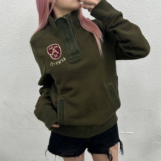 아베크롬비 카키 반집업 S