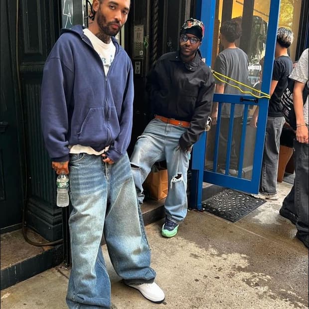 빈티지 러셀 네이비 그레이 후드집업