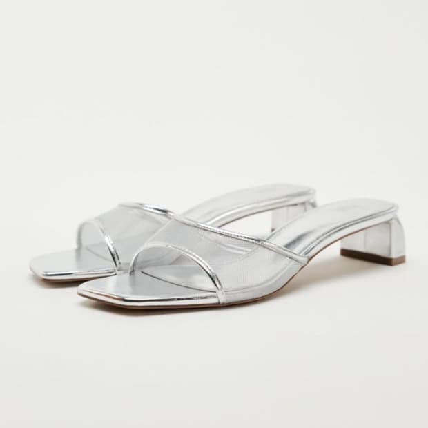 Zara 메탈릭 매쉬 뮬