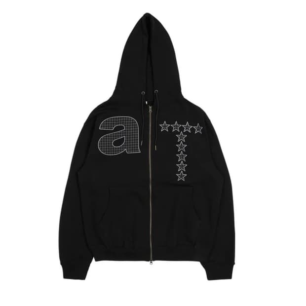 TCM at hooded zip-up (black)