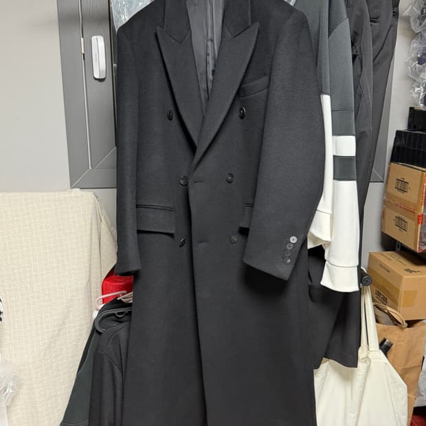 마마가리 컬렉션무드 더블코트 블랙 24fw 50사이즈