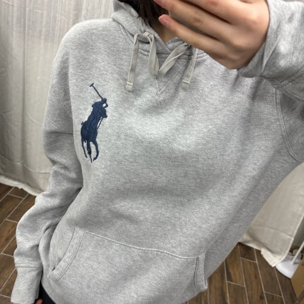 폴로 랄프로렌 그레이 빅포니 후드티