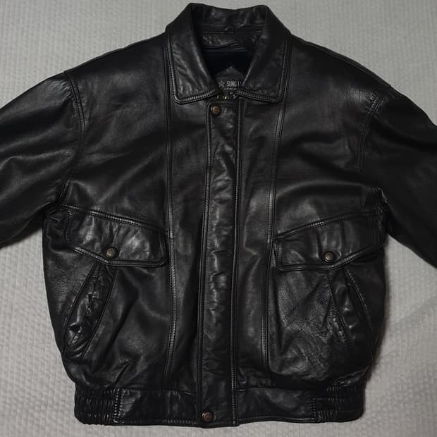 빈티지 양가죽 봄버 자켓