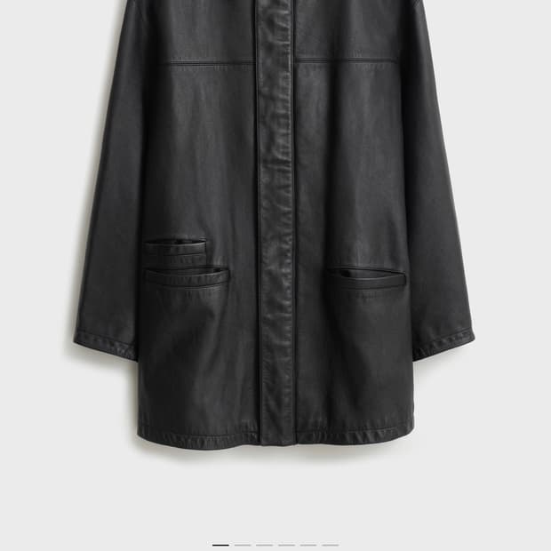 (구매) 포터리 레더 카 코트 블랙 1