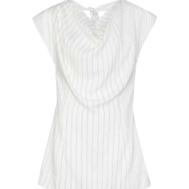 질샌더 드레이프 스트라이프 탑 