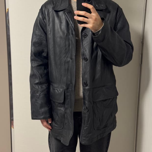 [L]라운드트리 앤 요크 램스킨 레더 카코트 양가죽 자켓