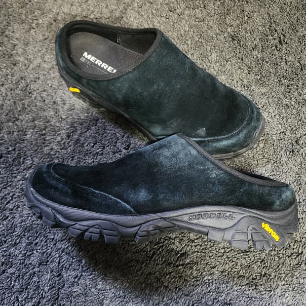 머렐 블랙 스웨이드슬라이드 뮬 비브람창  