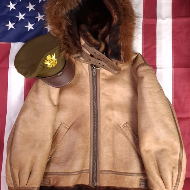 90's 국내산 미공군 B-3 TYPE 천연가죽 항공 폭격기 무스탕