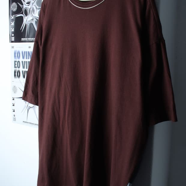 (L-2XL) 일꼬르소 반팔 티셔츠 빅사이즈 브라운 조스-7BB6