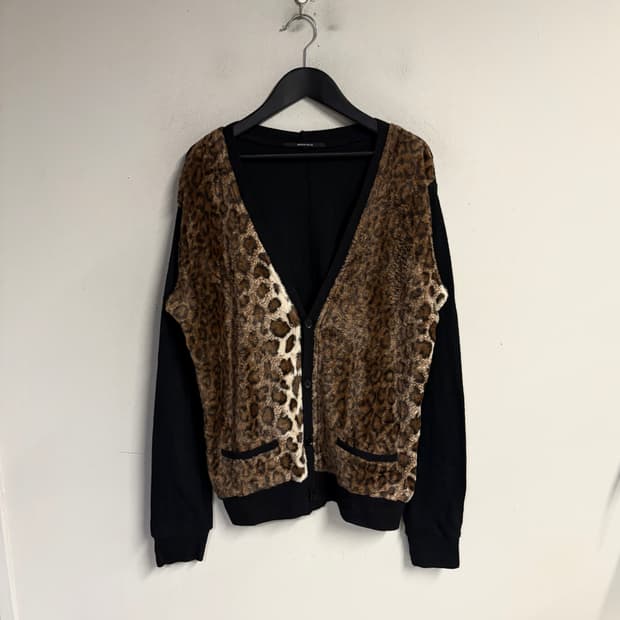 AMERICAN RAG leopard knit cardigan 