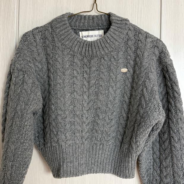 썸웨어버터 크롭 니트