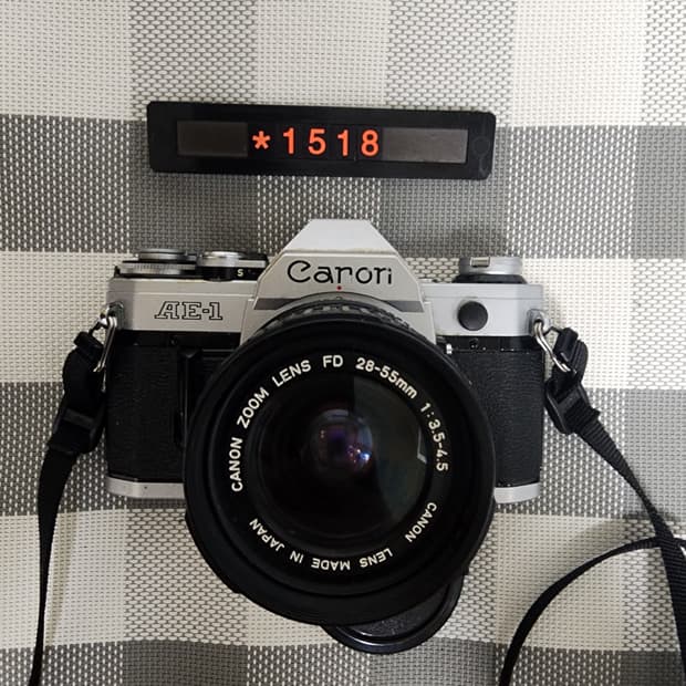캐논 AE-1 필름카메라 실버바디 28-55mm 줌렌즈