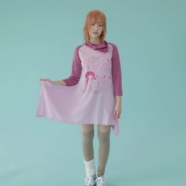 JiCHOI 24ss 플레어 레글런 티셔츠 원피스