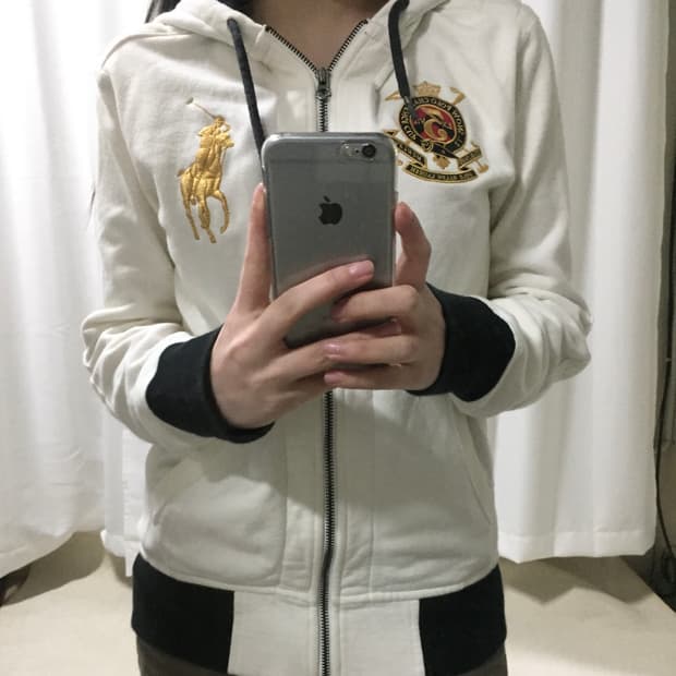 폴로 랄프로렌 화이트 골드 흰골 빅포니 후드집업