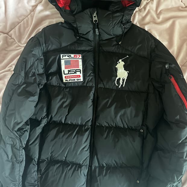 🇺🇸폴로 빅포니 성조기 블랙패딩s🇺🇸