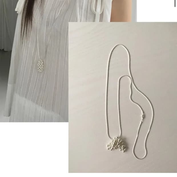 미엔느 클러스터 볼 네크리스 목걸이 실버