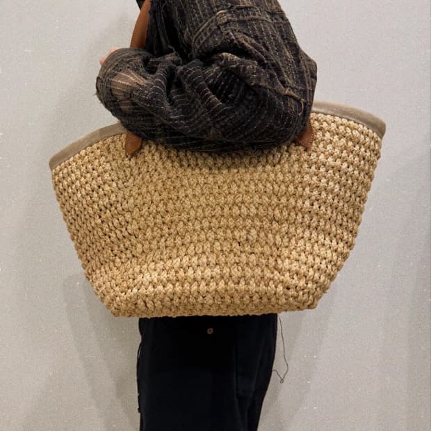 캐피탈 라탄 위빙 토트백