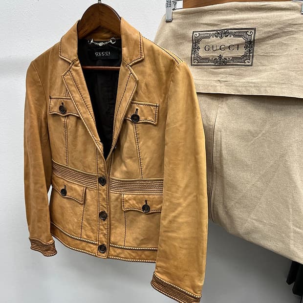 여) 구찌 컬랙션 웨스턴 레더자켓 