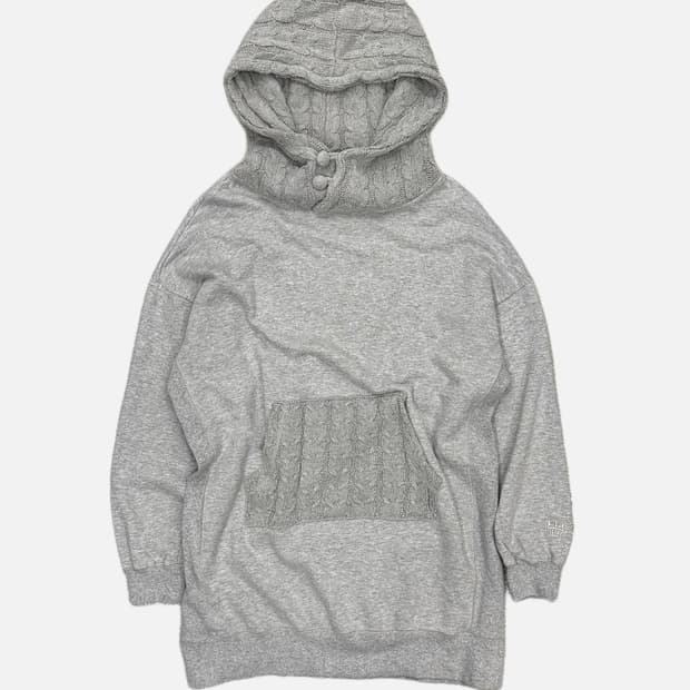 RCWB knit detail long hood dress