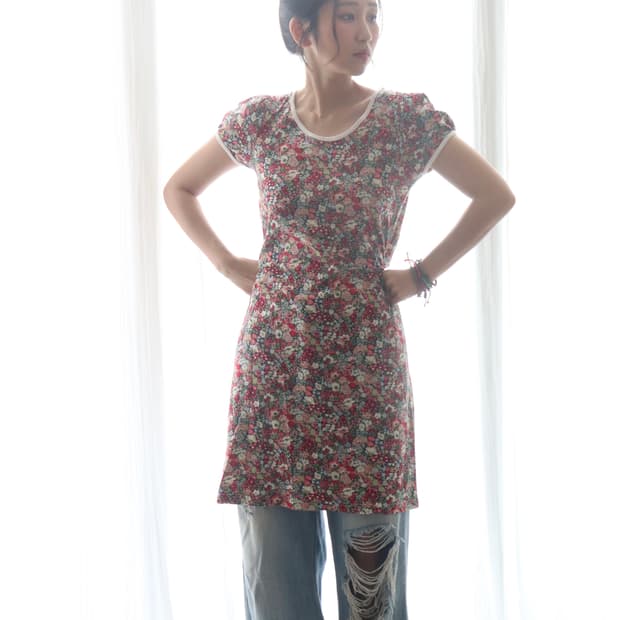 [Beams Boy] Liberty Floral Ribbon Dress