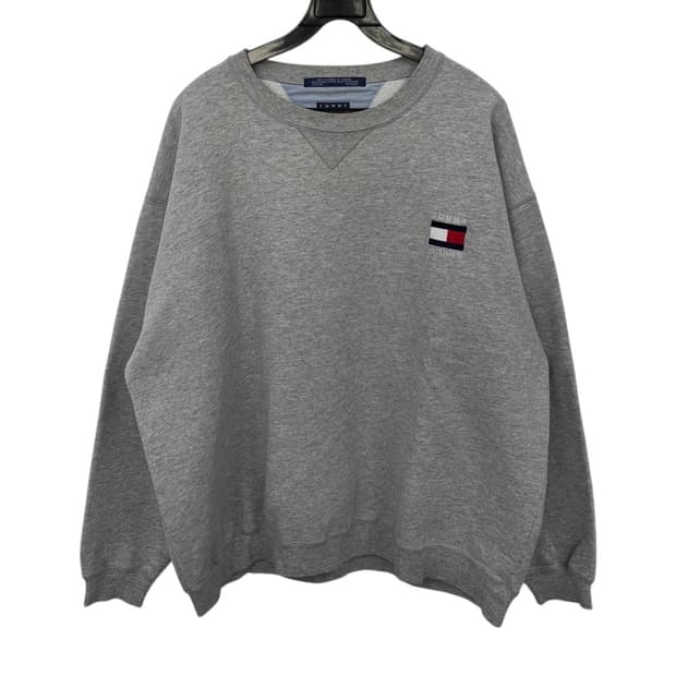 타미힐피거 로고자수 맨투맨