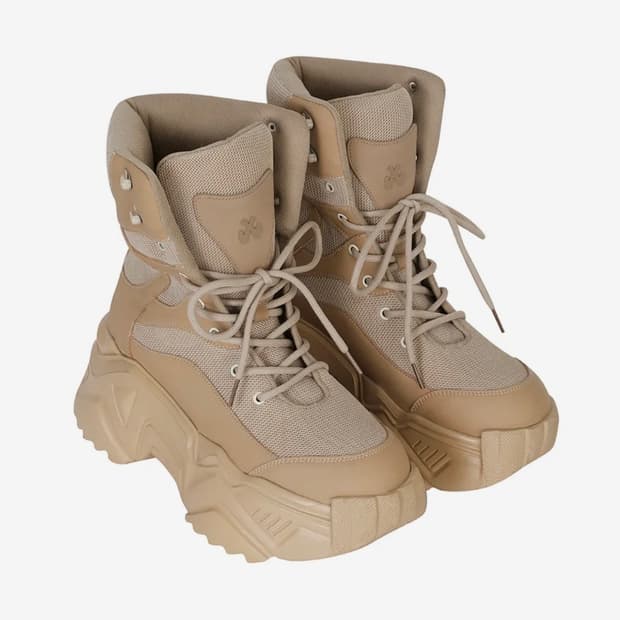 PLATFORM BOOTS SNEAKERS BEIGE 230