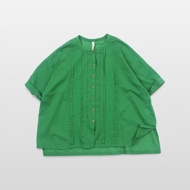 CLOUDNINE Embroidery Pintuck Blouse