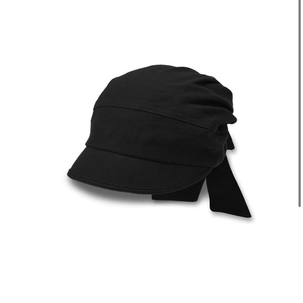 OPEN YY - LINEN TIE-UP HAT, BLACK