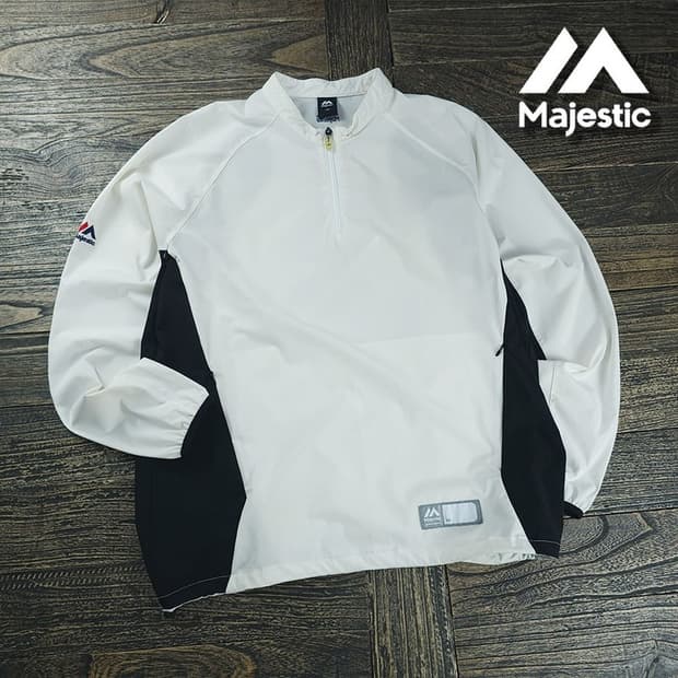 [마제스틱] 베이스볼 야구 하프집업 오버핏 바람막이 자켓 M21725