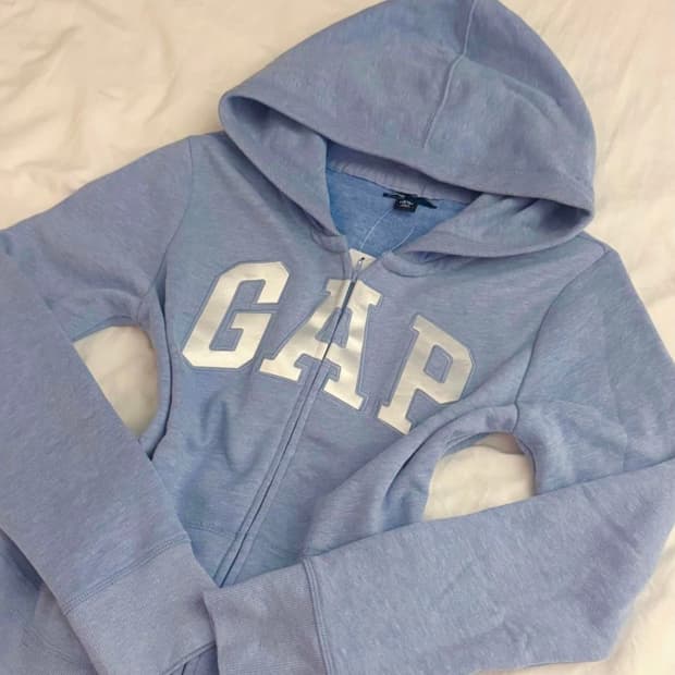 갭 하늘 딱붙 후드집업 XS