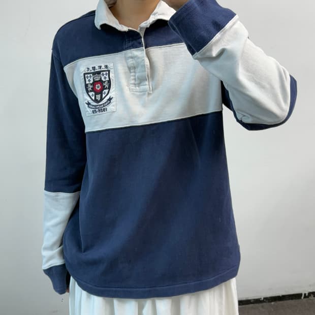 [L] 폴로 커스텀핏 네이비 럭비티