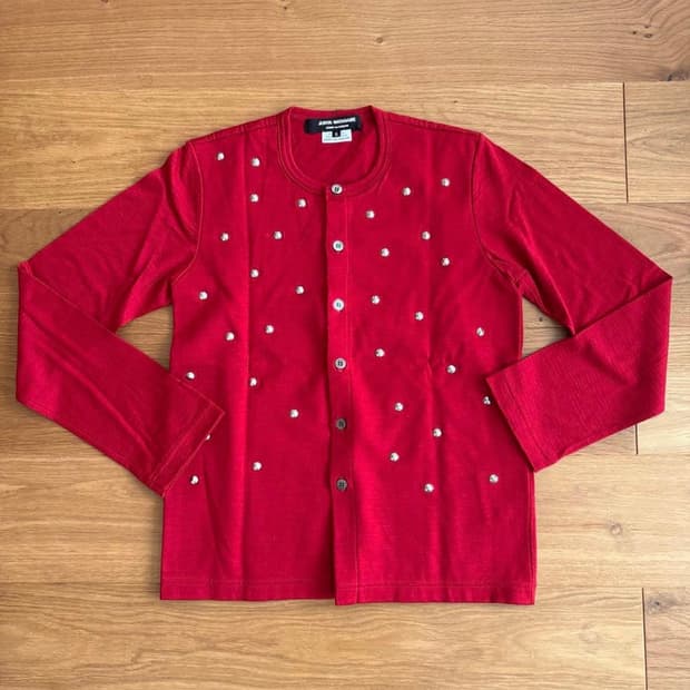 준야와타나베 꼼데가르송 레드 스터드 가디건 