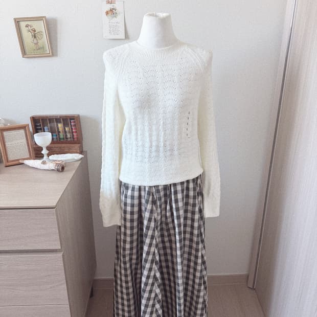 니코앤드 체크스커트 + 아이보리니트 (단품구매가능)