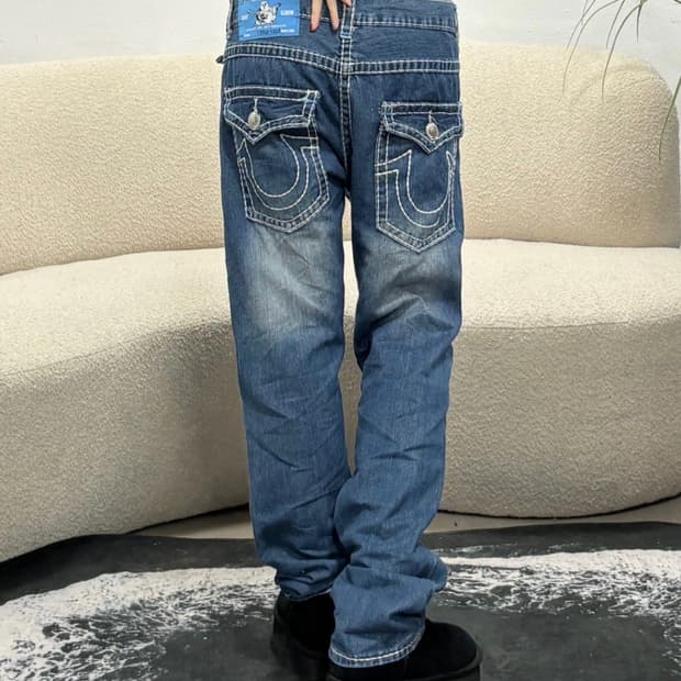 90s TRUE RELIGION 빈티지 스트레이트 데님 팬츠