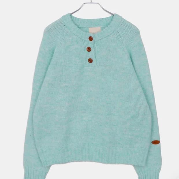 스하 헨리넥 버튼 오버핏 니트