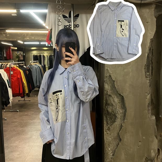 솔리드옴므 스트라이프 셔츠 블루 105 #csz2279