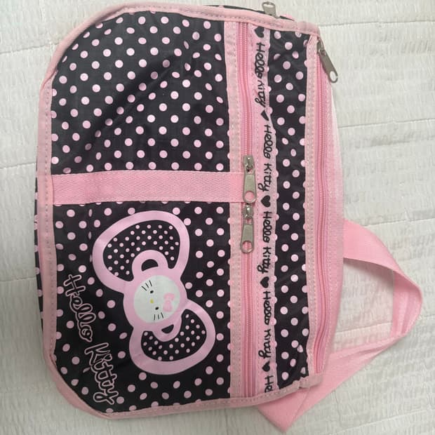 헬로키티 핑크도트 나일론 크로스백