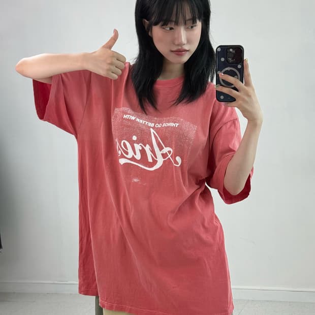 Aries 핑크 반팔티