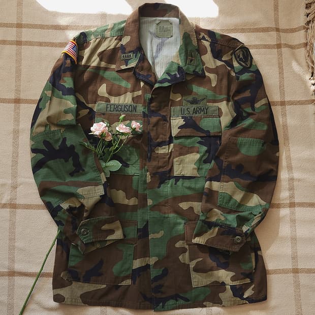 90 년대 미군 오리지널 카모 셔츠자켓 BDU 라지 롱