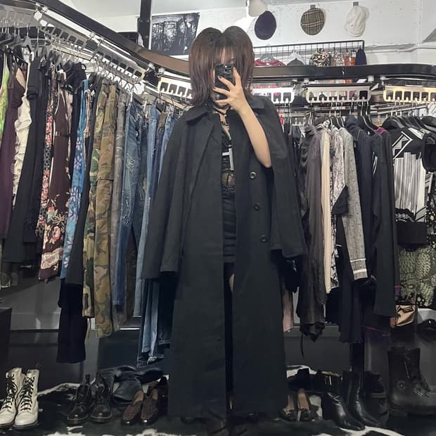 케이프 레이어드 맥시 코트