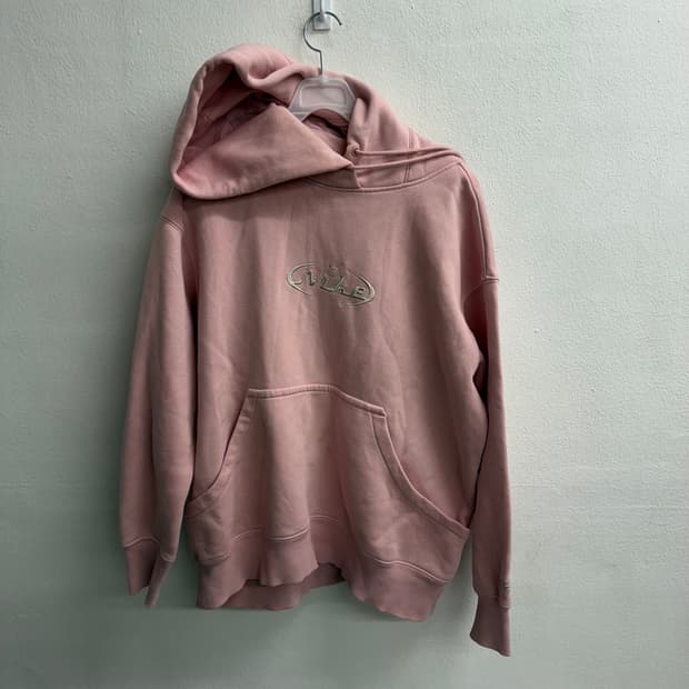 나이키 핑크 자수 로고 후드티 S