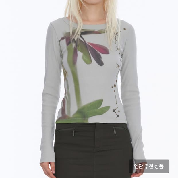 웰빙익스프레스 플라워 롱슬리브 그레이 M