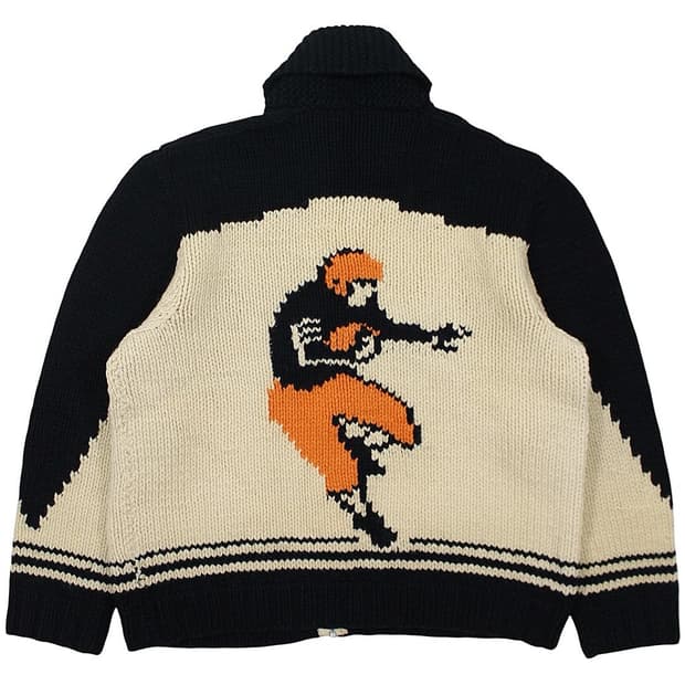 1960s 울 코위찬 집업 스웨터 럭비 빈티지 캐나다