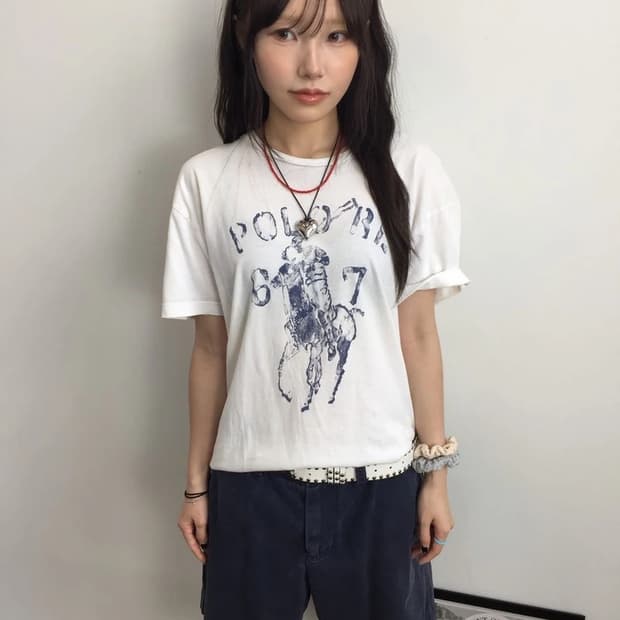 00s Polo RL Distressed Big Pony Tee