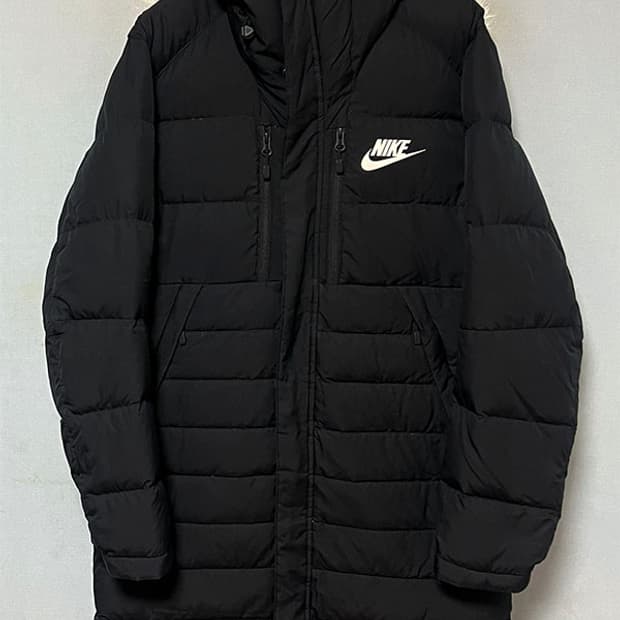 NIKE 나이키 남자 스우시 롱패딩 덕다운 후드점퍼 M 95