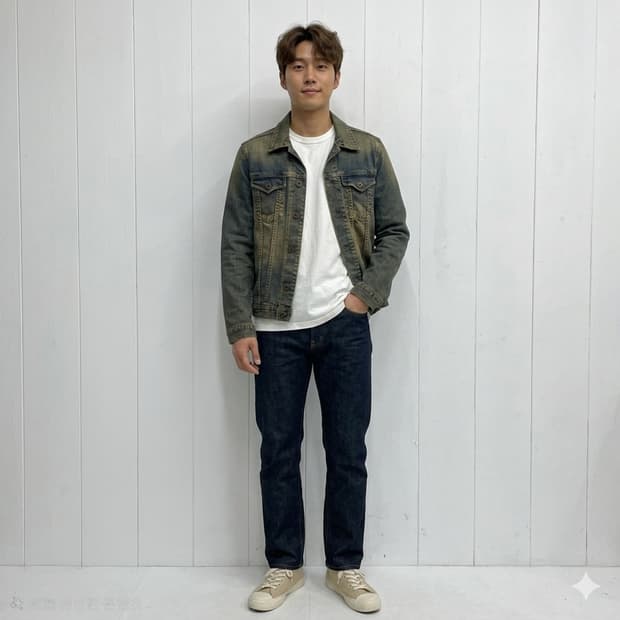 디그린 빈티지 워싱 데님 자켓