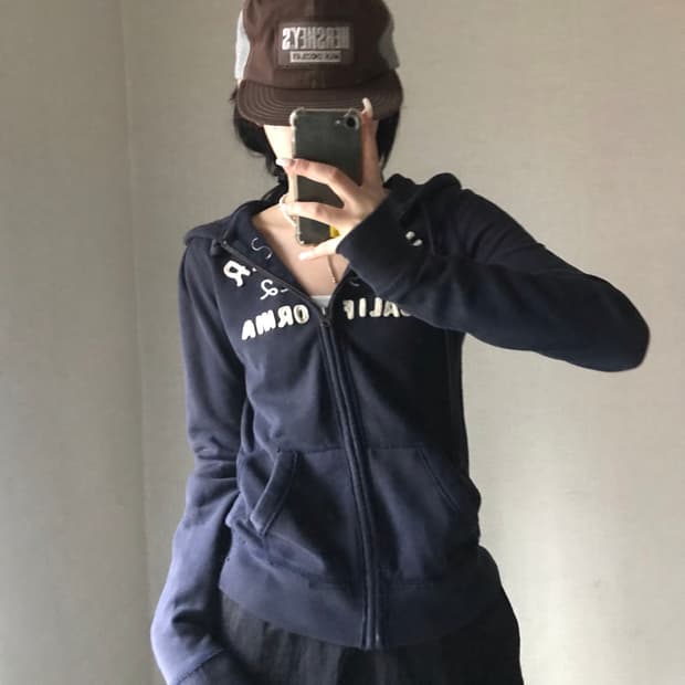 홀리스터 네이비 슬림핏 후드집업