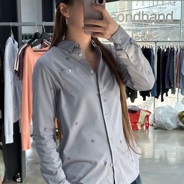 히스테릭글래머 퍽베어 포켓 셔츠