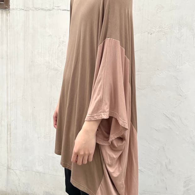 노아이디 블랙 풀오버 드롭숄더 티셔츠