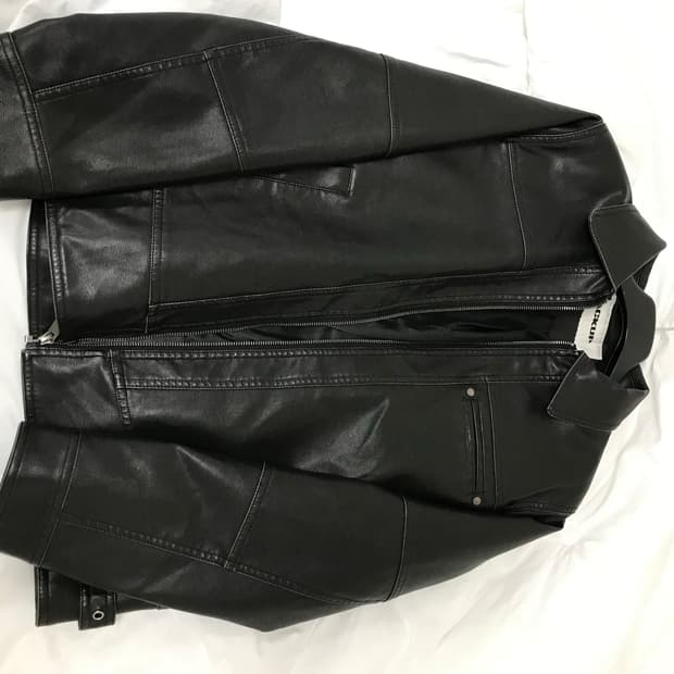 블랙업 쿠다 워싱 레더 자켓